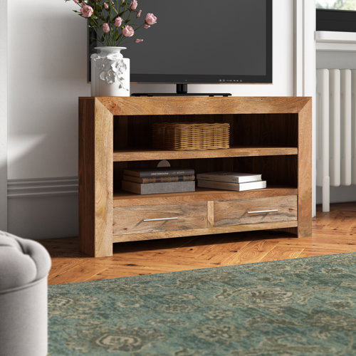 Gracie Oaks Beatrix Solid Wood Corner TV Stand for TVs up to 43